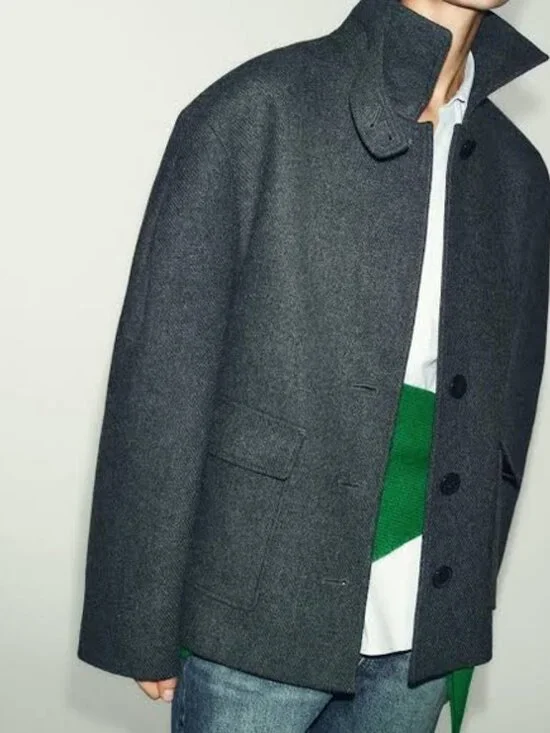 NWT ZARA WOOL BLEND COAT WITH HIGH NECK 2070 - Picture 5 of 8